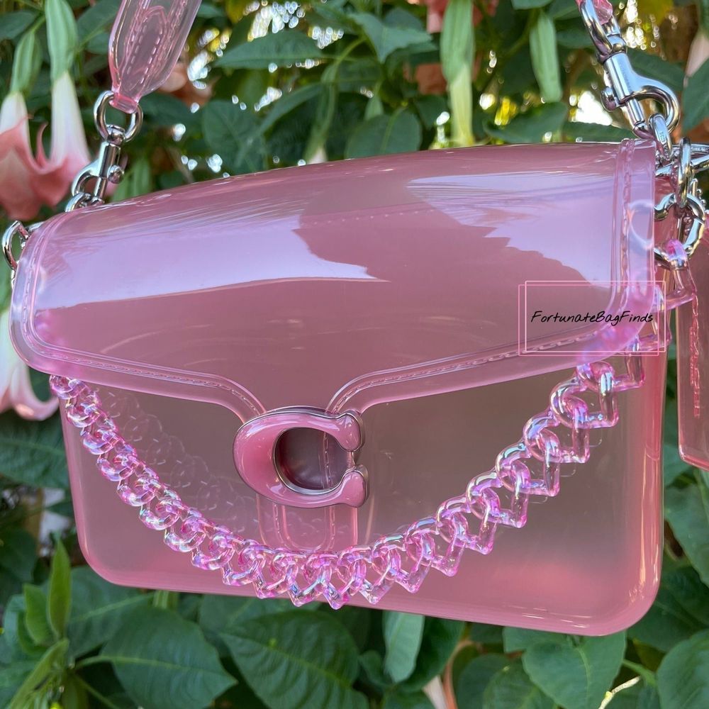 Hot Pink TRIPLE HEARTS Novelty Resin Bag Strap Purse Chain Girly Cute Kawaii Y2K - Picture 4 of 11